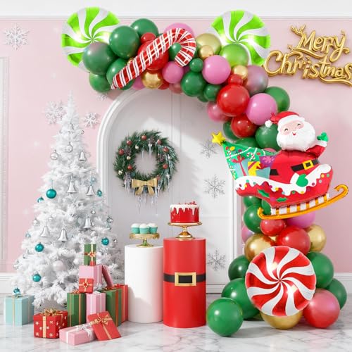 Christmas Balloons, 6 Pcs Santa Foil for Holiday Xmas Birthday Party - style: Santa Claus