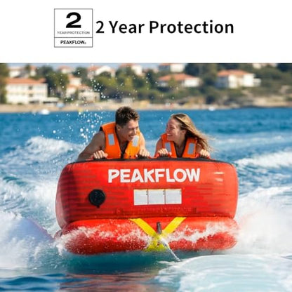 PEAKFLOW Towable Tube,Boat Tube,1-3 Person,Tubes for Boating,PVC Liner and Full Nylon Cover,Lake & Ocean Fun - size: ‎2 Rider Passione