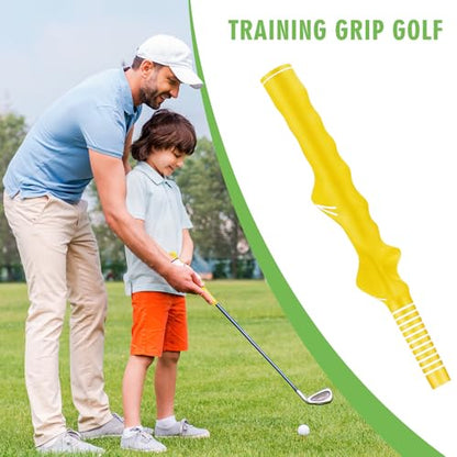 Arrowbash Golf Training Grip Right Handed Swing Grip Trainer Aid Tool for Men Club Accessories - color: Yellow