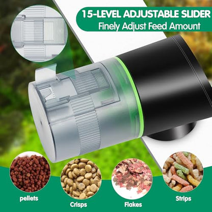 Ycozy Automatic Fish Feeder Rechargeable with USB Cable Moisture-Proof Intelligent Electric Fish/Turtle Feeder for Aquarium & Fish Tank (Plug Powered-EVS) - size: Plug Powered-EVS