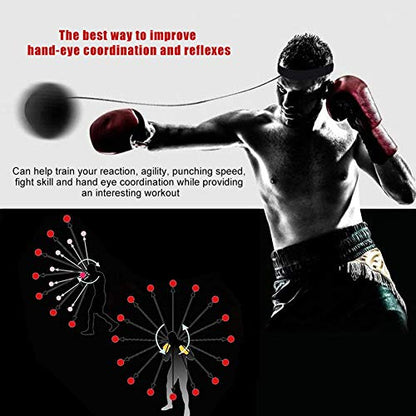 Cocoarm Boxing Reflex Ball Set, 3 Difficulty Levels Boxing Ball with Headband, Reflex Ball Ball Reflex Boxing Training, Fight Skill and Hand Eye