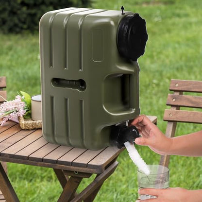 Dicunoy Water Container with Spigot, 3 Gallon Camping Water Storage Container, BPA Free Portable Thick Water Dispenser Tank Jug for Vehicle, Car, Outdoor, Hiking, Emergency, Hurricane Supplies