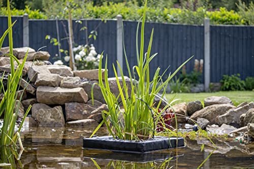 PondH2o 14" (35cm) Square Floating Aquatic Water Garden Pond Woven Fabric Planter Baskets, Floatable Aquatic Plant Flower Islands for Ponds and Water Features | Value 2 Pack