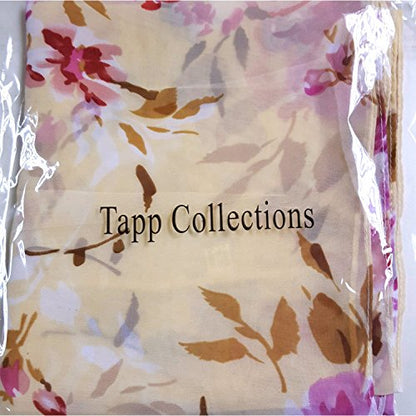Tapp Collections™ Fashionable Soft Chiffon Scarf - color: White Ivy / Black