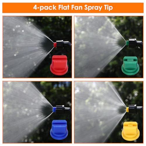 Sprayer Boom Wand with 4 Flow Rate Nozzles -Wide-Coverage Agricultural & Lawn Spray Attachment for Tractors/UTVs