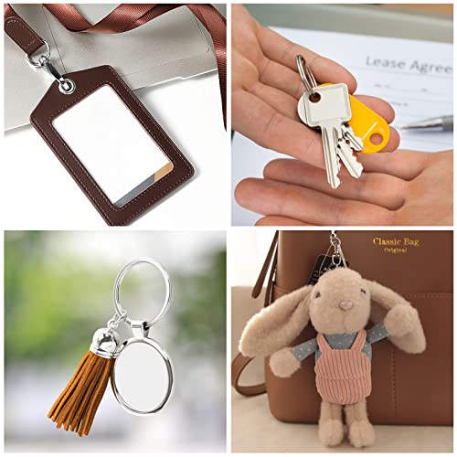 120PCS Premium Swivel Lanyard Snap Hook with Key Rings, Metal Keychain Hooks for Jewelry Making, Crafts (Rose Gold) - color: Rose gold