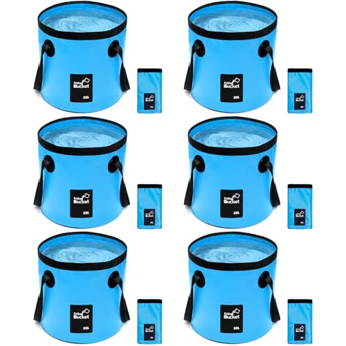6 Pcs 5 Gallon Collapsible Bucket with Handle, Foldable Bucket