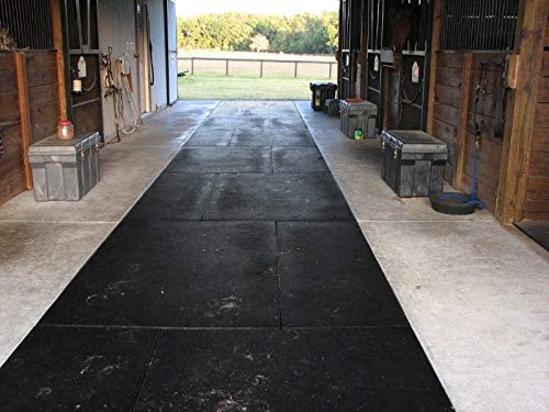 American Floor Mats - Horse/Stable Mats - Heavy Duty Stall Mats - Thick, Durable Rubber Flooring Solid Black 1/2" Thick – 4' x 50' Roll - size: 1/2" Thick – 4' x 50' Roll