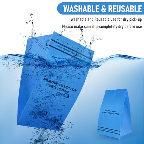 9 Pack 38737 Dust Filter Bags Replacement Includes 3 Retaining Bands | for Stinger Wet Dry Vac and Bucket Head Vacuum, Craftsman 2-2.5 Gallon Vacuums, , Part# 9-38737/Cmxzvbe38737