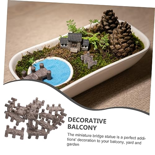 Abaodam 12pcs Mini Resin Bridge Model DIY Landscape Decor Miniature Bridge Statue for Aquarium