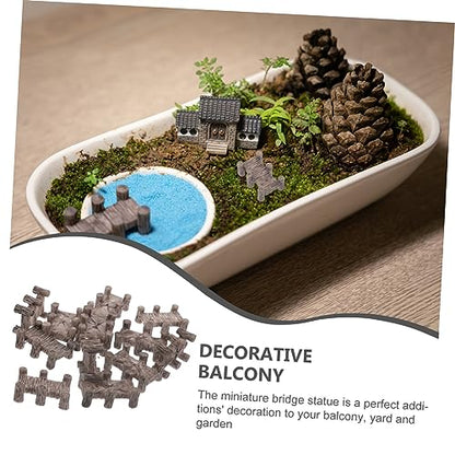 Abaodam 12pcs Mini Resin Bridge Model DIY Landscape Decor Miniature Bridge Statue for Aquarium