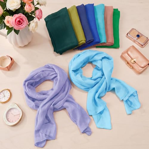 Patelai Women Summer Cotton Scarves Lady Light Soft Long Scarf Linen Beach Shawl Wrap, Candy Color - color: Fresh