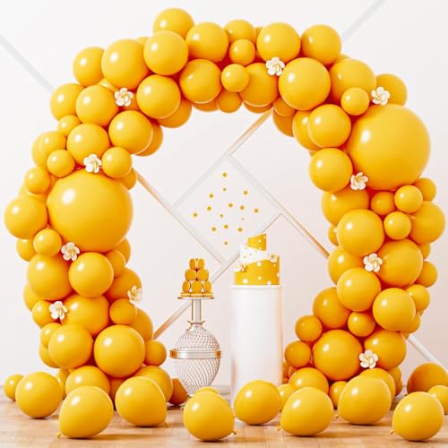 Voircoloria 90pcs Lemon Yellow Balloons Garland Arch Kit, 18 12 10 5 Inch - color: 35 Lemon Yellow, size: 5/10/12/18 inch - 90pcs