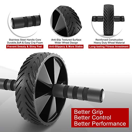 Ab Roller by XPRT Fitness – Toning Wheel for Core Exercises – Abdomen Training Equipment – Ab Rollout Wheel – Comfortable Grip and Top Performance – At-Home Rolling Workout
