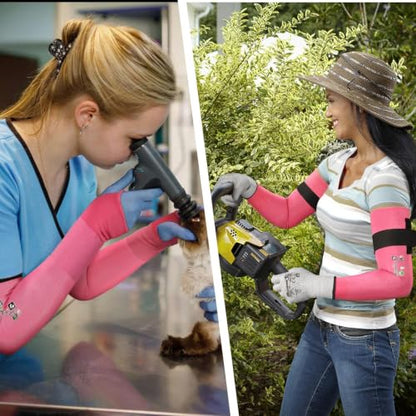 Schwer 18in AIR-SKIN A6 Cut Resistant Arm Sleeves for Gardening, S901-P - color: Pink, size: 18 In-1 Pair