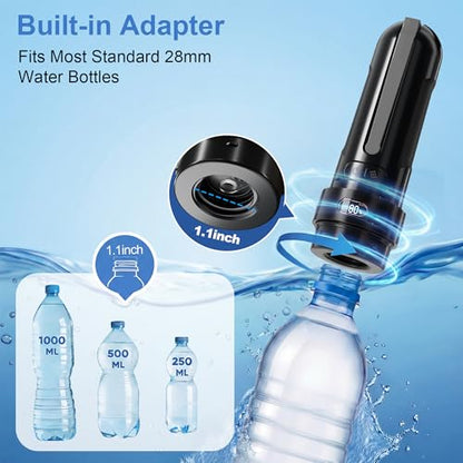 SOFAR Portable Travel Bidet, for Postpartum Men Women Camping Hiking Black | Travel Must-Have, USB-C Charging 3 Pressure Modes, 260 Uses/Charge, IPX7 Waterproof, Foldable & Compact, Standard Bottle Fit - color: Black