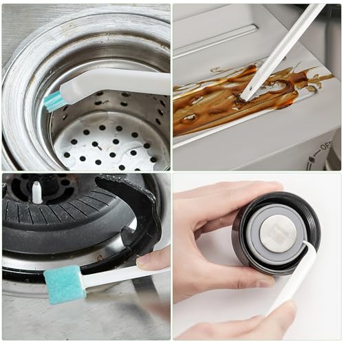 Cleaning Brush Set for Household Use 8pcs Crevice Cleaning Tool Kit with Bottle Cleaner and Window Track Brush for Small Spaces