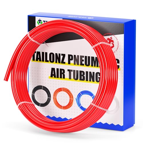 TAILONZ PNEUMATIC Air Line 1/4 inch od Red Pneumatic Nylon Tube 32.8ft Air Brake Tubing Nylon Hose - color: Red-Nylon, size: 1/4'' OD/32.8ft/10m