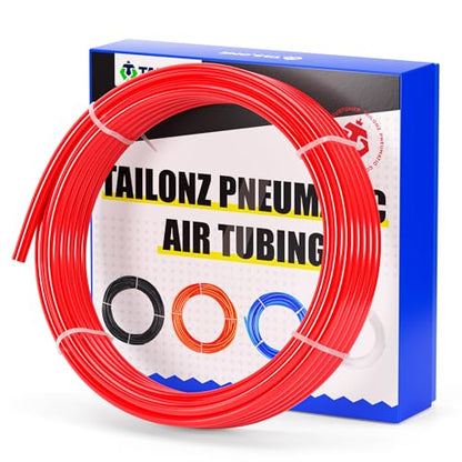 TAILONZ PNEUMATIC Air Line 1/4 inch od Red Pneumatic Nylon Tube 32.8ft Air Brake Tubing Nylon Hose - color: Red-Nylon, size: 1/4'' OD/32.8ft/10m