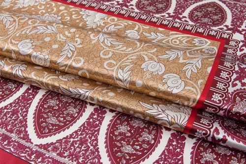 Silk-Feel 35x35 Satin Hair Scarf | Multi-Way Head Wrap for Sleep, Style & Hijab | Gift-Ready Fashion Scarf for Women - color: Red-totem