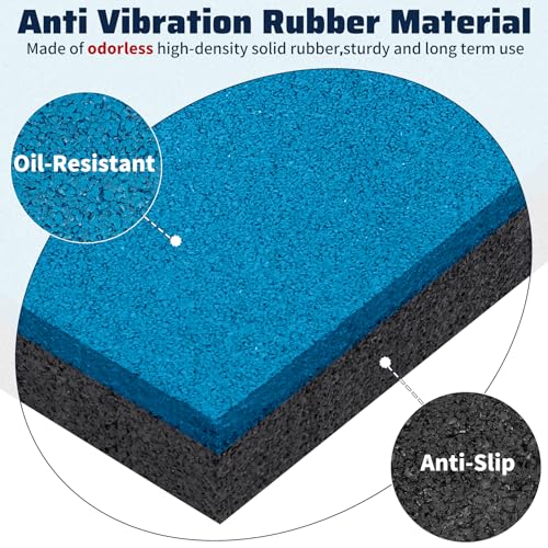 Anti Vibration Pads 8 x 8 x 3/4 inch, 4 Pack Vibration Damping Mats for Central Air Conditioner Outdoor Unit Condensing Unit Vibration Dampener on Equipment Pad, Reduces Noise, Up to 1000lbs