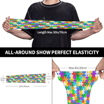 Arm Sleeves Outdoor Garden Sports Cooling Sun Sleeve for Women Men Farm - color: Autism Puzzle