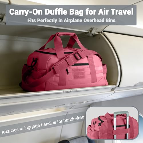 Hannibal Tactical 35L Large Duffle Bag, 3-in-1 Tactical Backpack MOLLE Pack for Sports/Gym/Outdoor, Pink - color: Pink