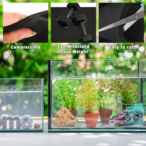 UNIFAMILY Aquarium Leveling Mat, 10 Gallon Fish Tank Mat for Shock Absorbing, 20.8 x 13 in Waterproof Aquarium Mat for Under Tank,Heavy Weight Support Fish Tank Compressible Neoprene Mat - size: 10 Gallon-20.8 X13 IN