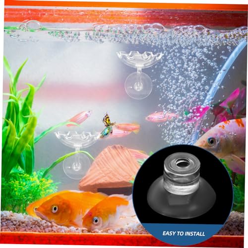 VICASKY 50pcs Fish Tank Cups for Secure Feeder Holder Aquarium Accessories for Easy Installation of Feeding Bowls and Suckers Aquariums and Aquatic Habitats - size: 3.00X3.00X1.50CM