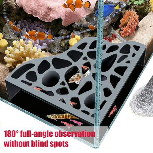 Naturally Curved Aquarium Underground Tunne lCave | Multi-sized Hole Fish Tank Decor Hideaway | Aquarium Decor with Submerged Base and Viewing Window Suitable for Betta fish,Catfish,Loach,Shrimp（1PCS)
