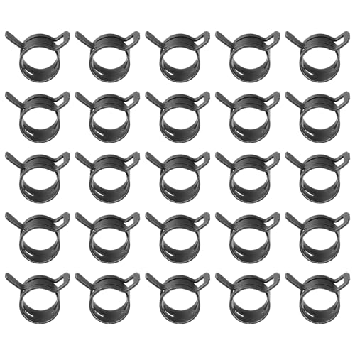 PATIKIL Spring Band Hose Pipe Clamps for 15-17mm OD Hose, 25 Pack Silicone Vacuum Constant Tension Band Clips for Fuel Line Silicone Air Hose Tube Water Pipe, Black - color: Black, size: 15-17mm