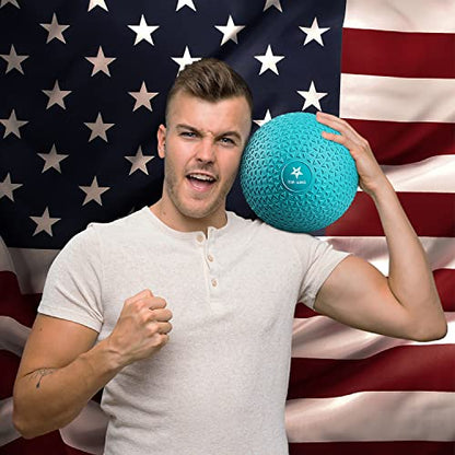 Yes4All Slam Balls, 10-40lb Weighted Ball Weight, Durable PVC Sand Filled Workout Dynamic Slam Ball for Strength Training, Triangle, Teal, 10lbs - color: Trendy teal, style: A. 10lbs