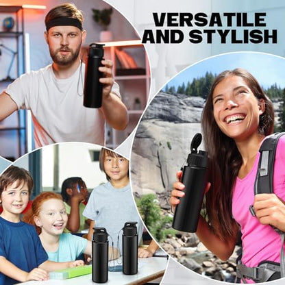 Mifoci 20 Pieces Water Bottle Bulk 17 oz Plastic Water Bottles Bulk Gym Sports Adults Reusable Large Bottles with Leak Proof Flip Top for Party Outdoor (Solid Black) - color: Solid Black