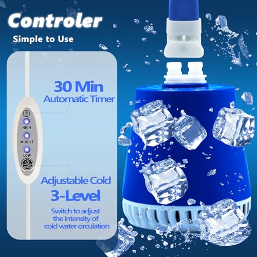 Inmoredo Cold Therapy Machine, Programable Ice Therapy Machine, for Knee Replacement, Post-Surgery Recovery, ACL, Pain Relief, for Sports Injuries, Sprains, Reduce Swelling, Knee Pad
