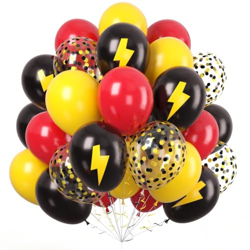 Paready Red Yellow Black Balloons, 60 Pcs Party Balloons for Boys Birthday - color: Red Black Yellow