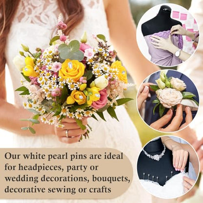 Corsage Pins, 350 Pcs Teardrop Pearl Head Pins - size: 350pcs