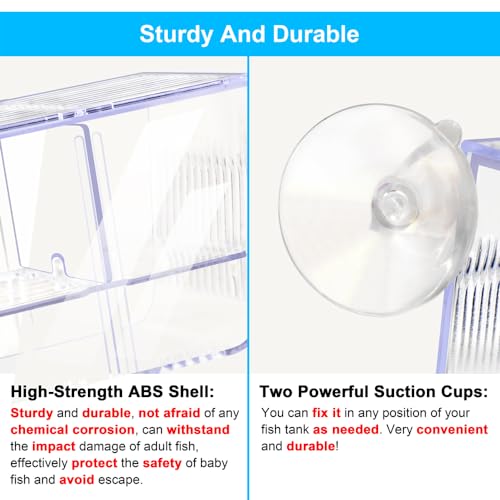 DaToo Fish Breeding Box Aquarium Holding Tank Transparent Fish Isolation Box Acclimation Hatchery Incubator Breeder for Betta Shrimp Clownfish Guppy(Size S)