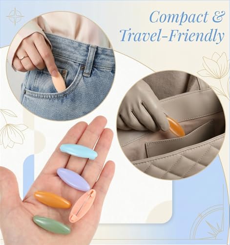32 Pcs Hijab Pins for Women, Scarf Pins & Safety Locking Scarf Clips – Colourful Plastic Oval Hijab Pin Set for Muslim Adult Shawls Scarves 8 Colours
