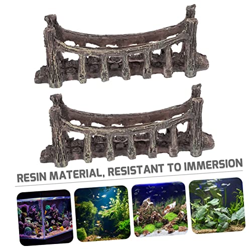 VICASKY 2pcs Bridge Decor for Fish Tank Simulated Aquarium Ornament Lightweight and Compact for Aquatic Landscaping and Tabletop Decoration