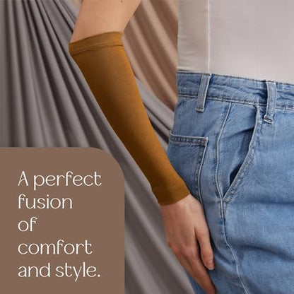 Modest Arm Cover | Jersey Arm Cover | Modest Sleeve Covering for Muslim Women - color: Bronze