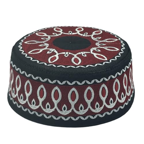 4 Pieces Muslim Prayer Cap Kufi Hat Men Islam Embroidery Arabian Omani Turkish for Eid - size: X-Small