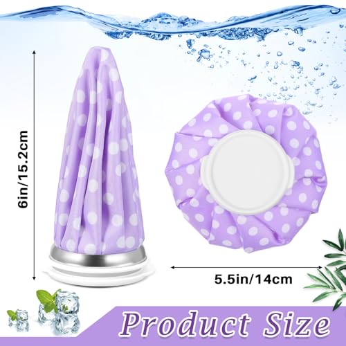 Honoson 4 Pack Reusable Ice Pack and Hot Water Bag for Adults for Hot & Cold No-Leak Elastic Breathable Ice Bag(Polka Dots Style) - style: Polka Dots Style