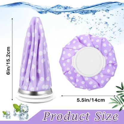Honoson 4 Pack Reusable Ice Pack and Hot Water Bag for Adults for Hot & Cold No-Leak Elastic Breathable Ice Bag(Polka Dots Style) - style: Polka Dots Style
