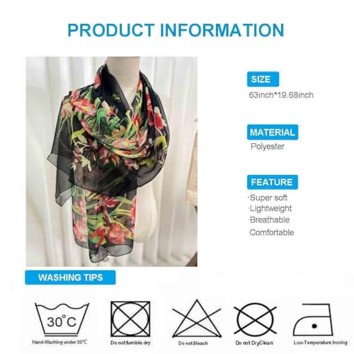 Xyueanlo Fashion Scarves for Women Lightweight Elegant Scarf Sunscreen Wraps Shawls - color: Orchid Black