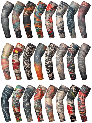 Boao 24 Pcs Cooling Arm Sleeves for Men Sun Protection - size: Large, style: Fashion