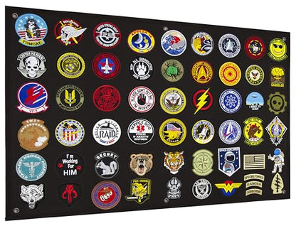 Tactical Patch Display Panel Holder Board for Military Army Combat Morale Uniform Hook and Loop Emblems, 24 Inches x 36 Inches (Medium), No Patches Included - color: Black, Medium