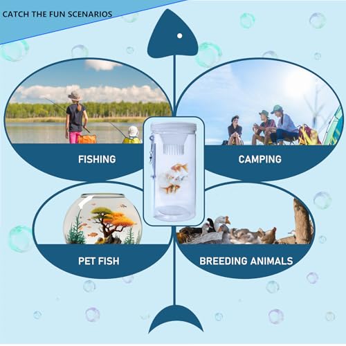 Portable and Plastic Aquarium Minnow&Small Fish Trap for Aquarium Children Fishing Outdoors,Durable Container Bait Trap Suitable for Fishing,Crab,Shrimp,Turtle - size: Small