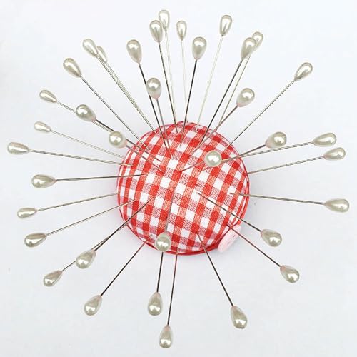 Zlongron 100 Pieces Hijab pins, Long Teardrop Pearl Head pin, Boutonniere pins, Buttonhole pin, can Also be Used for Jewelry Making Sewing Wedding Floral Decorations and DIY Crafts