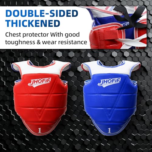 Martial Arts Chest Guard - Boxing Body Protector, Reversible Taekwondo Sparring Gear with Adjustable Straps, High-Density Foam Padding for MMA/Karate Training - size: 3