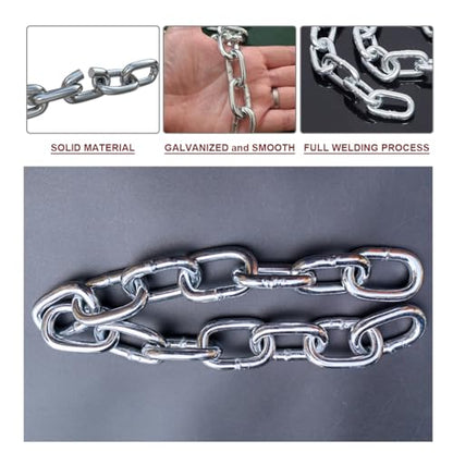 5/16 inch Towing Safety Chain,Heavy Duty Hanging Swing Chain with 2 Quick Links,Punching Bag Chain - color: 39 inch